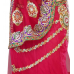 Striking Red Colored Embroidered Net Lehenga Saree